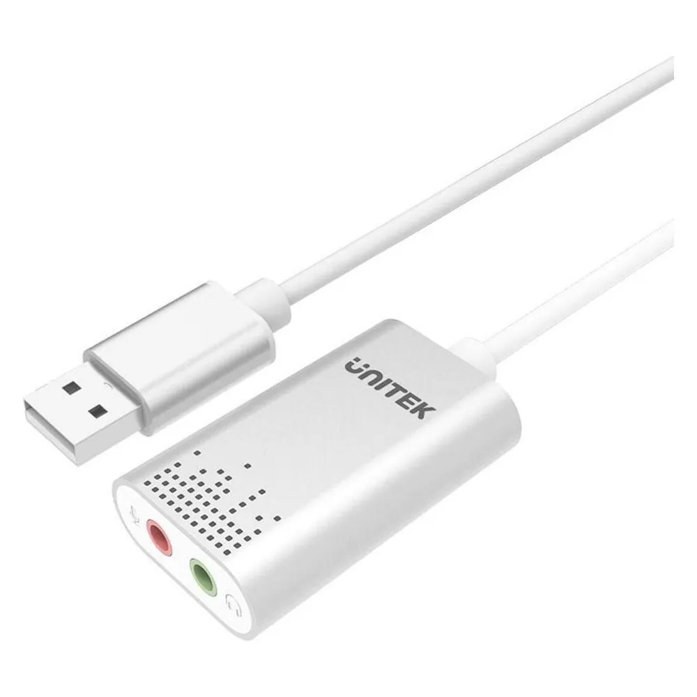 USB Audio Adapter UNITEK Y-247A Silber USB Type-A Kompakt