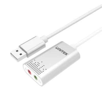 USB Audio Adapter UNITEK Y-247A Silber USB Type-A Kompakt
