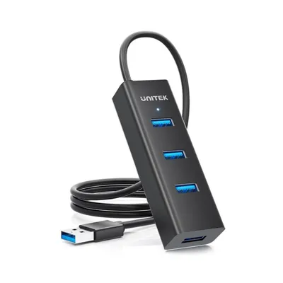 Hub UNITEK 4 Ports USB 3.2 Gen 1 Modell Y-3089V01 Kabelgebunden Schwarz 1,2 m