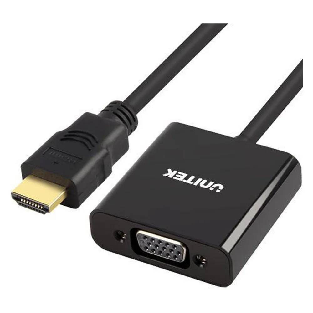 Adapter UNITEK Y-6333 HDMI 3.5 mm VGA Schwarz Plug and Play