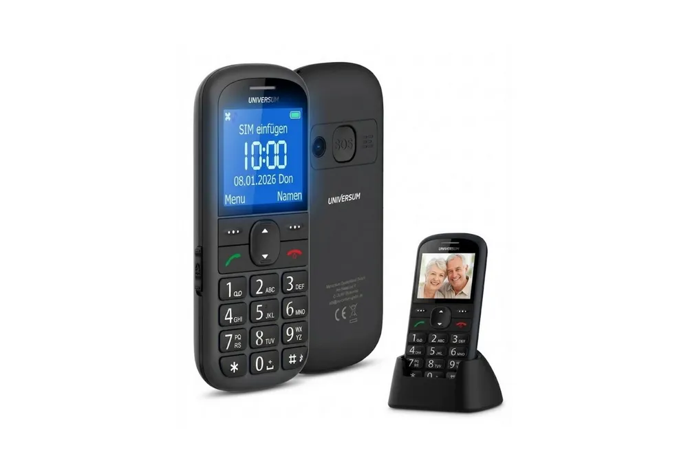 Universum W60-C Seniorenhandy (Große Tasten, Sprachansage, Notruf, Radio, USB-C, Bluetooth)