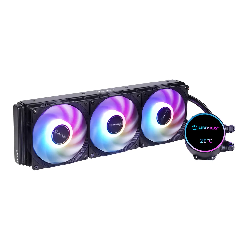 Refrigeración Líquida UNYKAch AquaStorm Neo 360 393mm 3 Lüfter ARGB Display