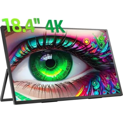Uperfect 4K 18" IPS UHD tragbarer Monitor VESA-Unterstützung Plug and Play USB-C HDMI-kompatibel Multi-Device