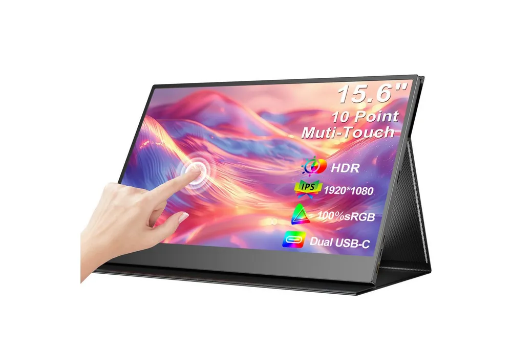 UPERFECT Touchscreen-Monitor, Tragbarer Monitor, Gaming Monitor Portabler Monitor (39,62 cm/15.6 ", 1920x1080 px, FHD, 16 ms Reaktionszeit, 60 Hz, IPS)
