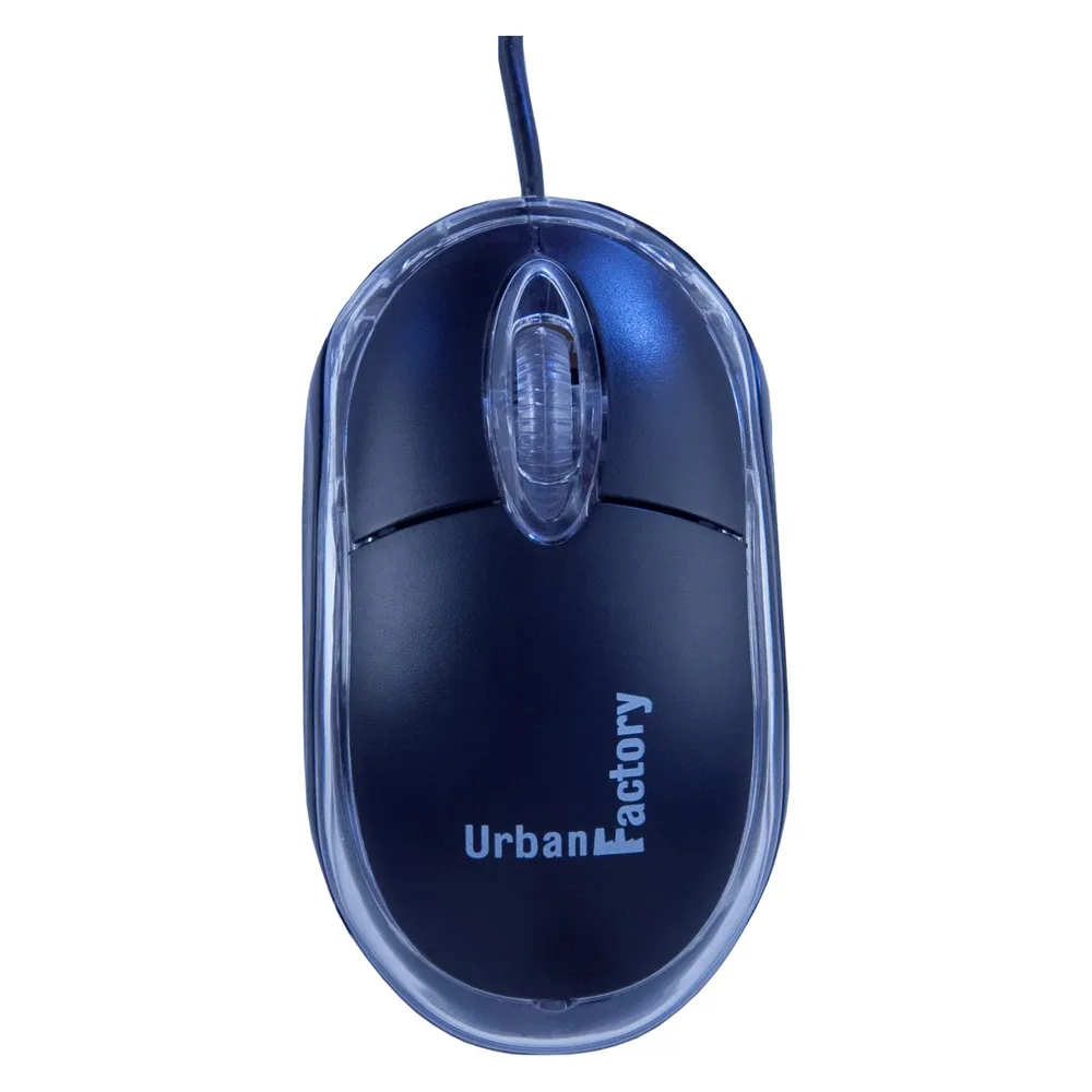 Maus Urban Factory BDM02UF USB 800 DPI Schwarz Transparent Ambidextrous