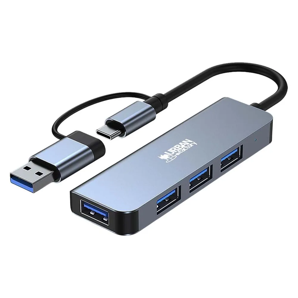 Hub Urban Factory 4 Ports 5 Gbit/s MHC35UF Aluminium USB-A/USB-C Kompakt