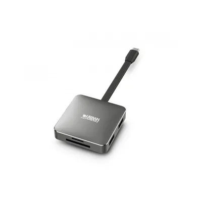 Laptop-Stand Urban Factory HUBEE LIGHT USB-C 100W HDMI Grau