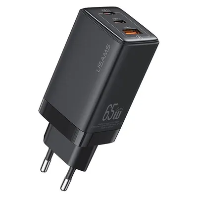 Usams US-CC180 65W ACC 3 Ports GaN Fast Charger (EU) -- Sandru series