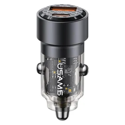 Usams Ład. sam. C39 USB+USB-C 60W Fast Charge czarny/black CC208CC01