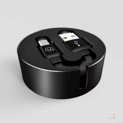 USB-Kabel Usams U-Bin USB-A auf USB-C 1 m Retractable Schwarz