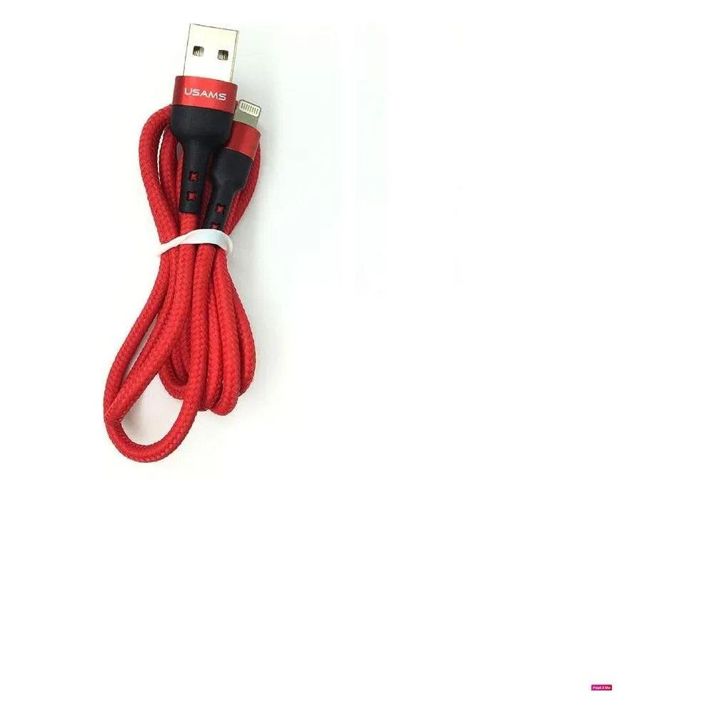 Usams Kabel pleciony U26 lightning 1m 1szt. for set 2A Fast Charging czerwony/red SJ311IP02 (US-S...