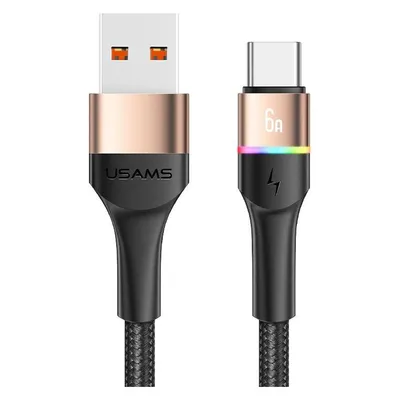 Usams US-SJ536 U76 Type-C 6A Fast Charging & Data Cable With Colorful Light 1.2m