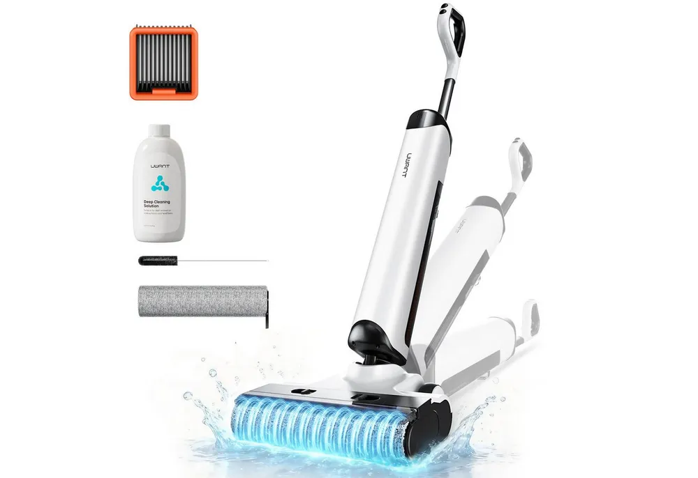 UWANT Nass-Trocken-Akkusauger UWANT D500 Echtzeit-Elektrolysewasser zur Geruchsbeseitigung, 230 W, Abwassertanks-Desodorierung, 17,000 Pa Starke Saugkraft,65°C Leise Heißtrocknung