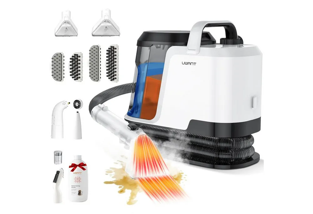 UWANT Teppichreinigungsgerät Uwant Y100 Steam 4-in-1 Teppichreinigungsgerät 28000PA, 1750 W, Waschsauger, 100°C Dampf, 65°C HeiBwasser, Kaltwasser-Funktion, Selbstreinigung