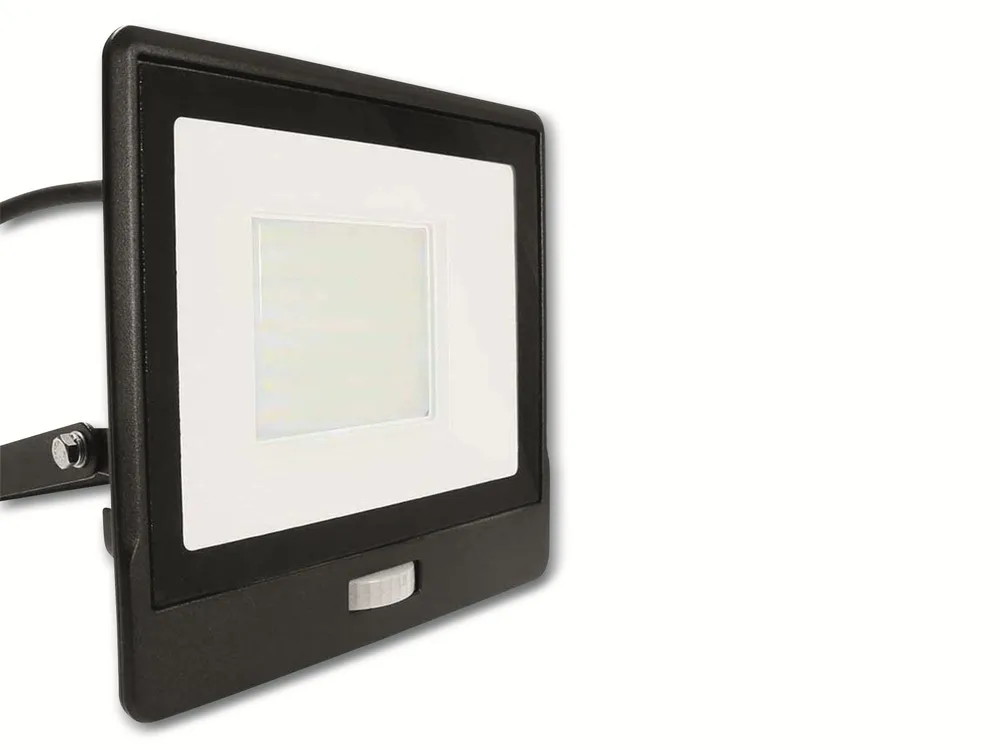 V-TAC LED-Fluter, Bewegungsmelder VT-158S-1 (20291) EEK: F, 50W, 4000 lm, 6500K, schwarz