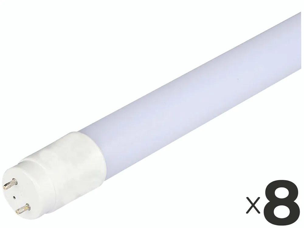 V-TAC LED-Röhre VT-1577, T8, G13, EEK: F, 20 W, 2100 lm, 3000 K, 1500 mm, 8 Stück