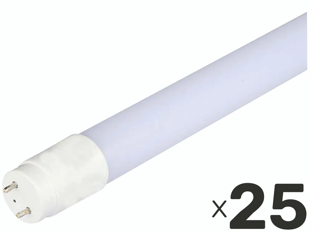 V-TAC LED-Röhre VT-1577, T8, G13, EEK: F, 20 W, 2100 lm, 3000 K, 1500 mm, 25 Stück