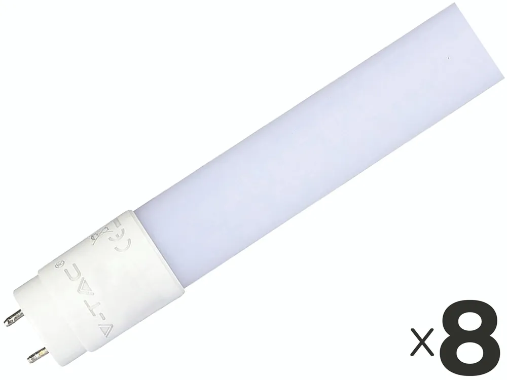V-TAC LED-Röhre VT-9077, T8, G13, EEK: F, 14 W, 1400 lm, 4000 K, 900 mm, 8 Stück