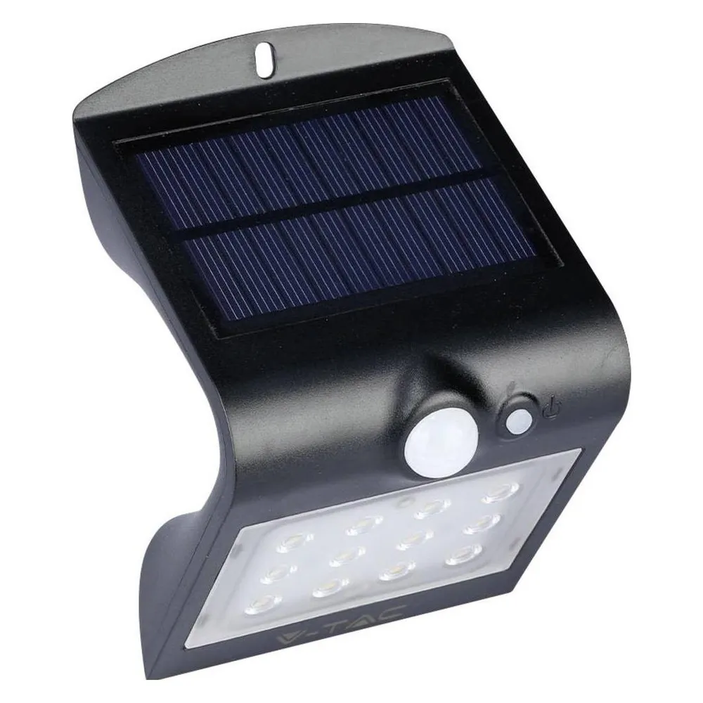 V-TAC Solar-LED Wandleuchte VT 767-2 (8277) mit Sensor, 1,5W, schwarz