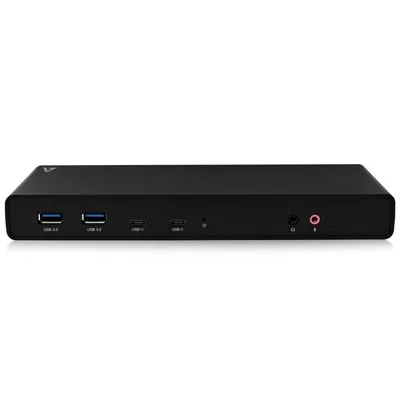 V7 UCDDS-1E laptop-dockingstation & portreplikator Kabelgebunden USB 3.2 Gen 1 (3.1 Gen 1) Type-C Schwarz