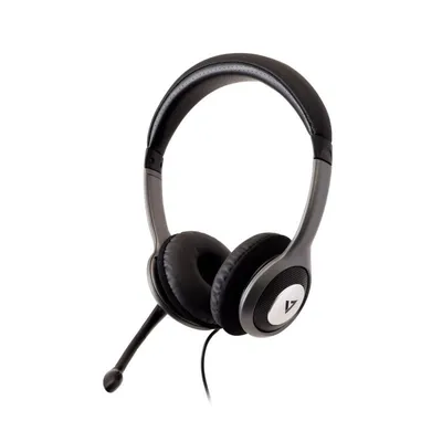 V7 HU521-2EP Kopfhörer & Headset Kabelgebunden Kopfband Büro/Callcenter Schwarz