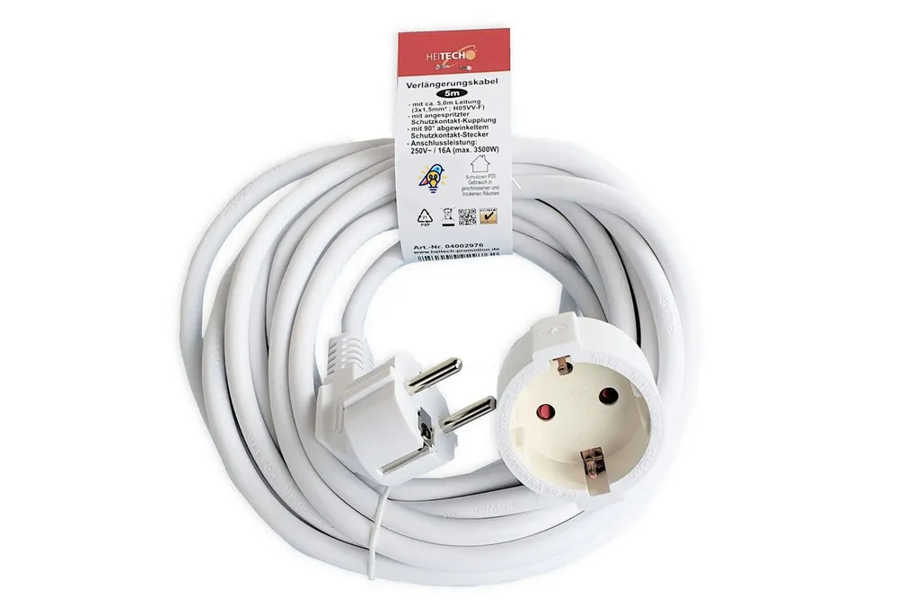 VABIONO Kabel Verlängerung Schutzkontakt 3/5/10 m Kindersicherung 250V 16A Verlängerungskabel, Schutzkontakt, Schuko (300 cm), - kostenloser Versand