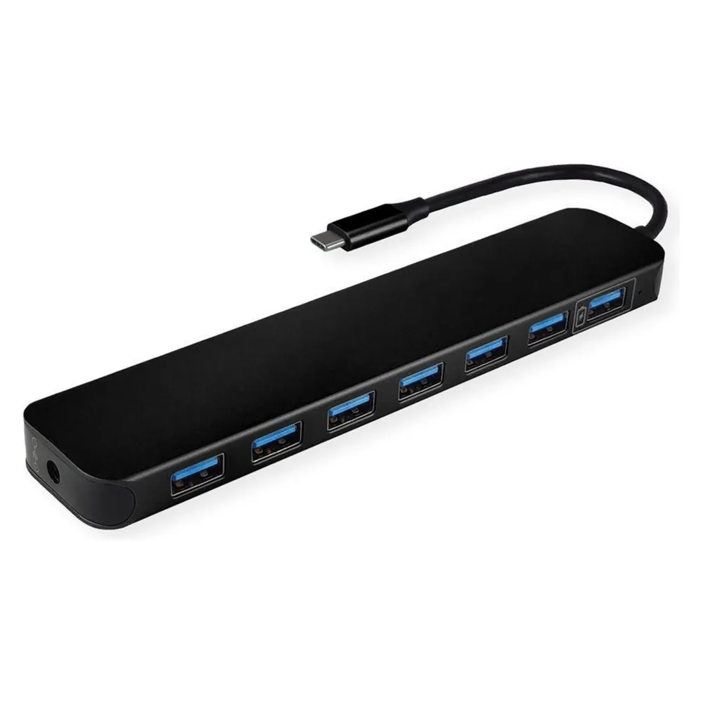 Hub Value 7 Ports 5 Gbps USB 3.2 Gen 1 Modell 14.99.5040 Aluminium Schwarz