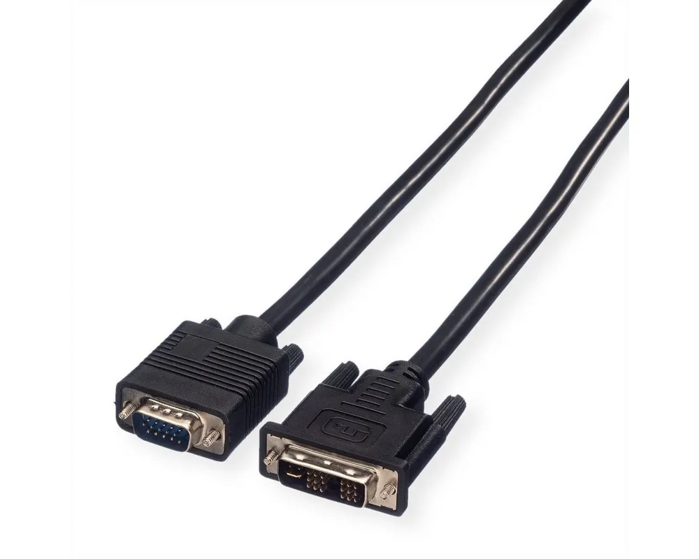 VALUE DVI-VGA Kabel, DVI (12+5) ST - VGA ST Audio- & Video-Kabel, HD D-Sub 15-polig