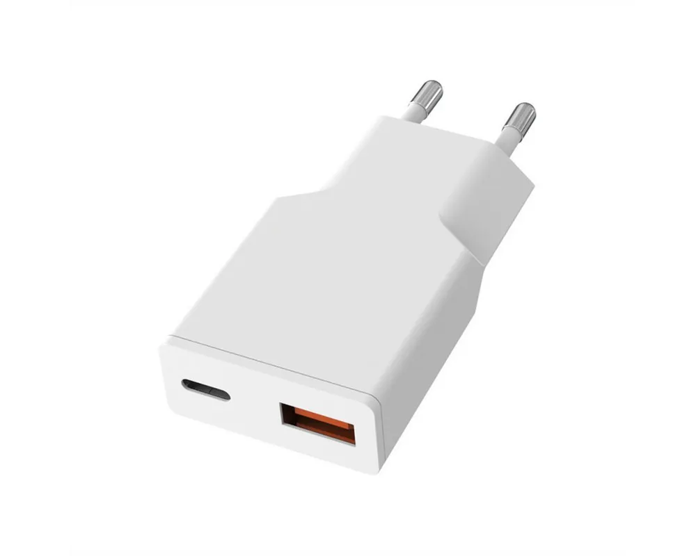 VALUE USB Charger mit Euro-Stecker, 2 Ports Typ A+C Stromadapter, 20W