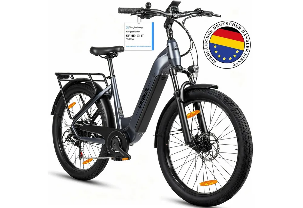 Vankel E-Bike Cityrad 26”×3,0 Zoll E-Fahrrad Damen u. Herren 720 WH Pedelec 48V 15AH 120 km, Kettenschaltung, Heckmotor, 720 Wh, Fat Mountain LG Akku All-Terrain mit Drehmomentsensor E-bikes