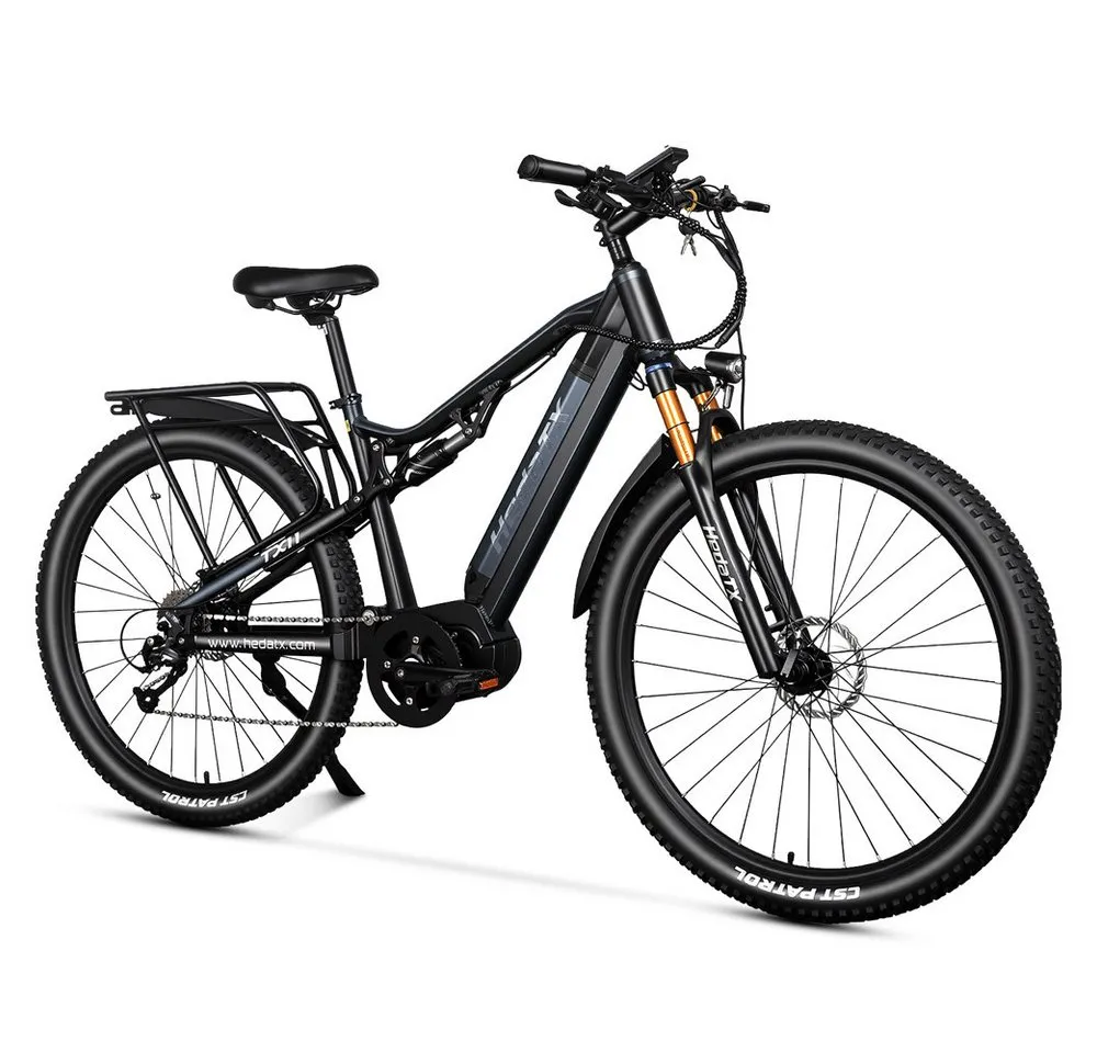 Vankel E-Bike Cityrad TX11 E-Fahrrad 720WH Damen u. Herren Pedelec, 48V 15AH 120 km, Kettenschaltung, Heckmotor, 720 Wh, (Beleuchtungsset mit Batterieladegerät, Batterieschlüssel, Werkzeug), E-MTB E-Bikes 250W Mittelmotor, 120km Reichweite, 27,5"