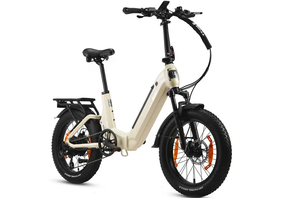 Vankel E-Bike Klapprad 20 Zoll, Vollfederung, 70Nm, 720Wh, 120km, Drehmomentsensor, max.150kg, 7 Gang SHIMANO, Kettenschaltung, Heckmotor, 720 Wh, (LCD-Farbdisplay, hydraulische Scheibenbremsen, Breitreifen, faltbar), Softtail, Federgabel mit Lockout, Elektrofahrrad für Damen und Herren