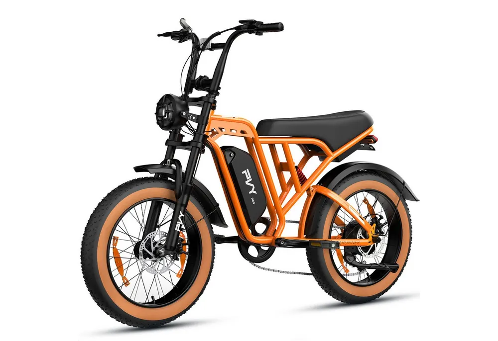 Vankel E-Bike Mountainbike Fat E-Bikes E-Fahrrad Damen u. Herren 960 WH Pedelec Max.120 km E-MBT, Kettenschaltung, Heckmotor, 960 Wh, (Beleuchtungsset mit Batterieladegerät, Batterieschlüssel, Werkzeug), 20×4.0 All-Terrain Elektrofahrrad mit Shimano 7-Gang