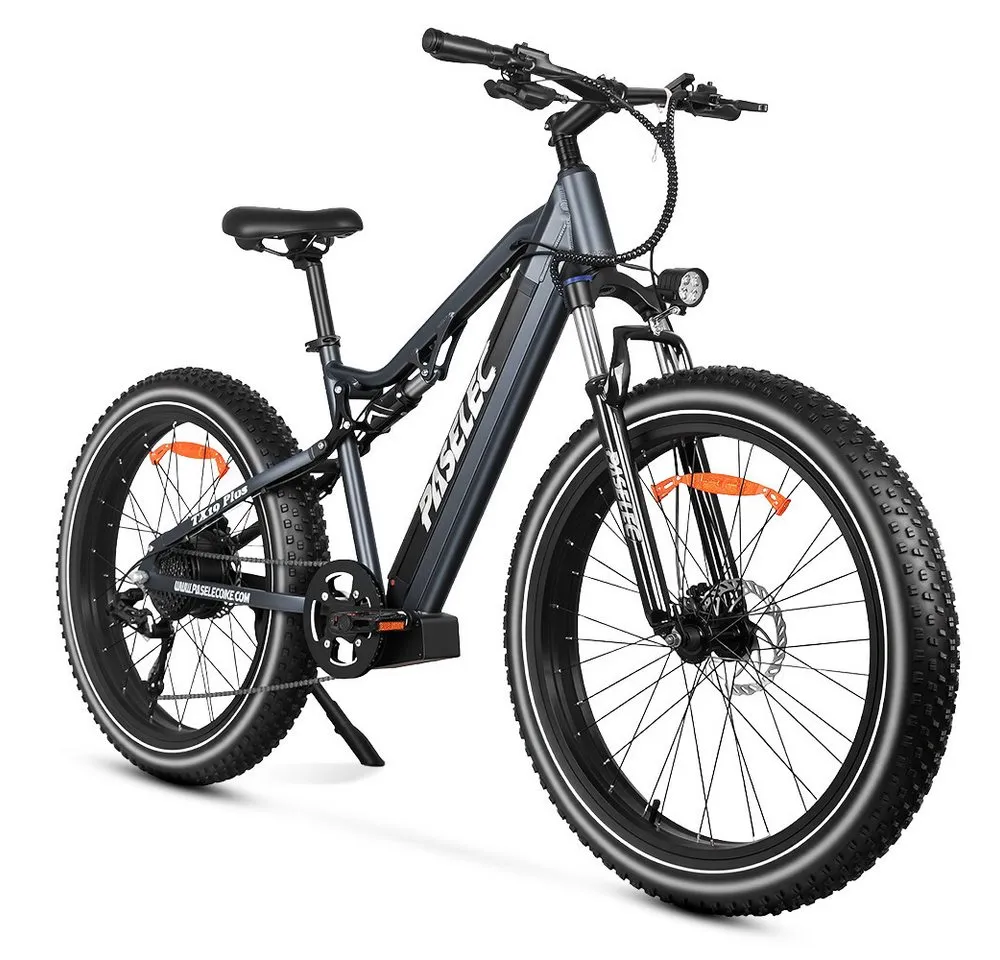 Vankel E-Bike Mountainbike TX19 PlusE-Fahrrad Damen u. Herren 921WH Pedelec, 48V 19,2AH 100 km, Kettenschaltung, Heckmotor, 921,6 Wh, (Beleuchtungsset mit Batterieladegerät, Batterieschlüssel, Werkzeug), 26" Fatbike 9-Gang & 48V Akku für Offroad Shimano Bremsen E-bikes