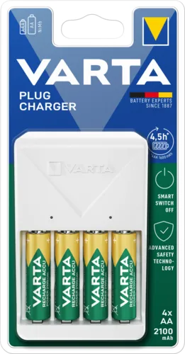 Ladegerät Plug Charger 4x AA 56706 2100mAh