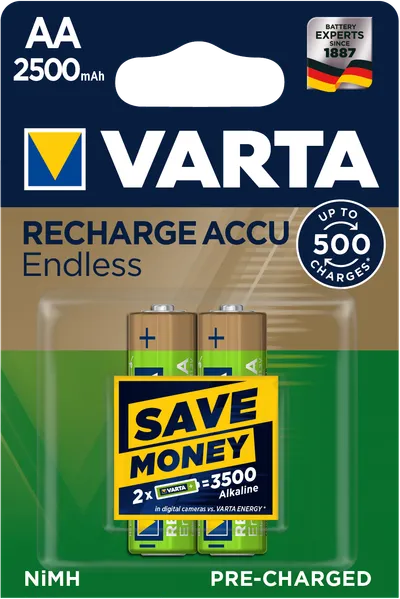 RECHARGE ACCU Endless AA 2500mAh, 2er Blister Akku