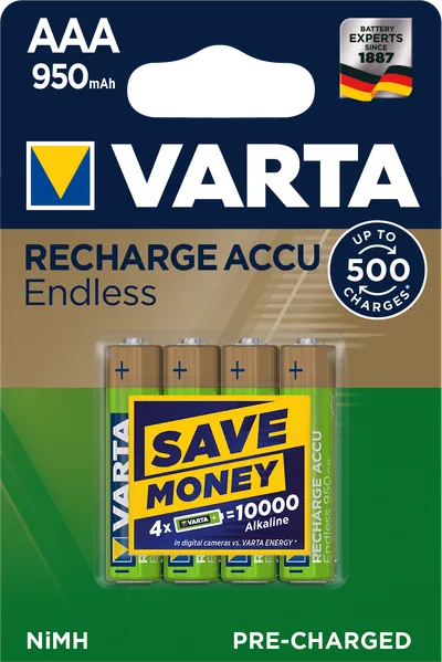 RECHARGE ACCU Endless AAA 950 mAh, 4er Blister Akku