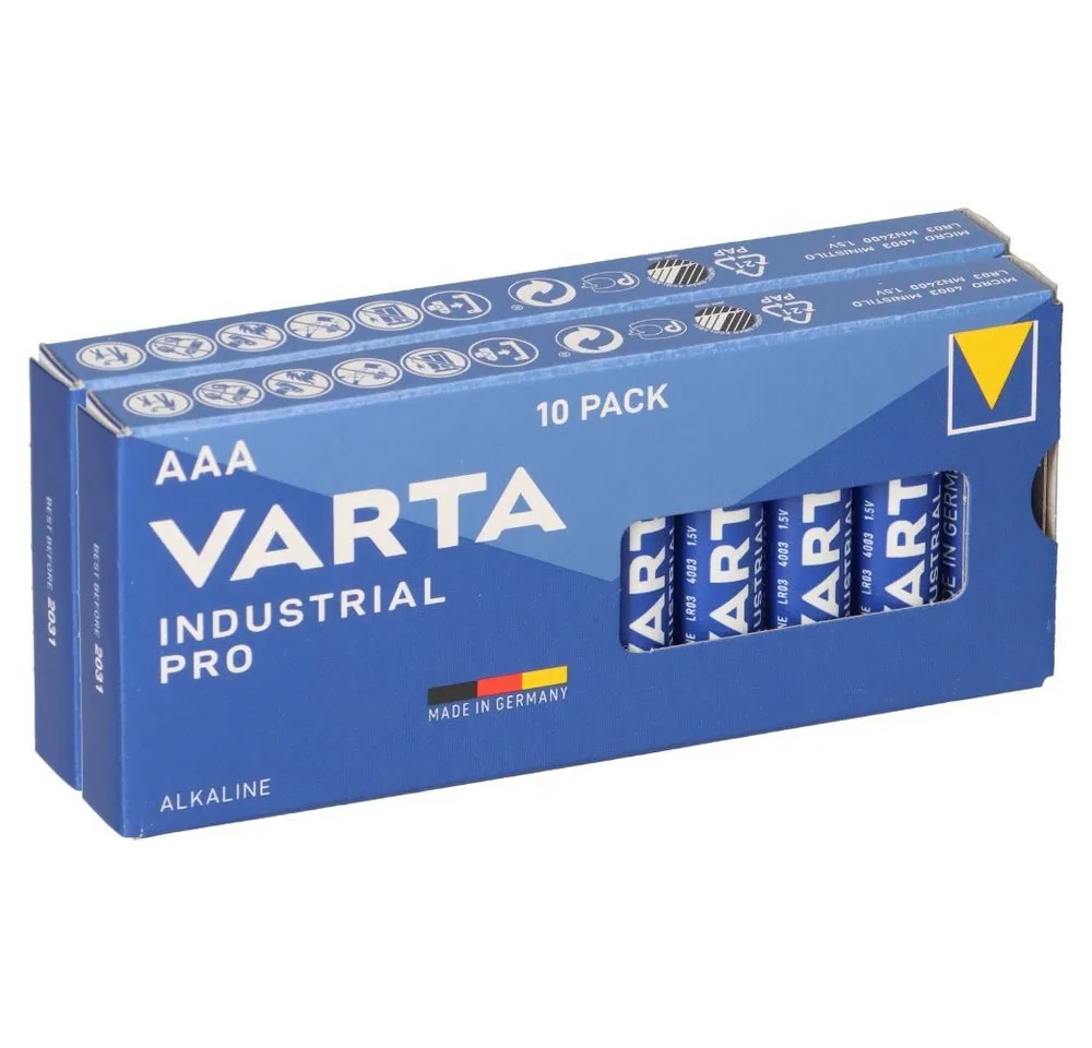 VARTA 20x Batterien Micro AAA LR3 LR03 MN2400 VARTA 4003 Industrial Batterie Batterie
