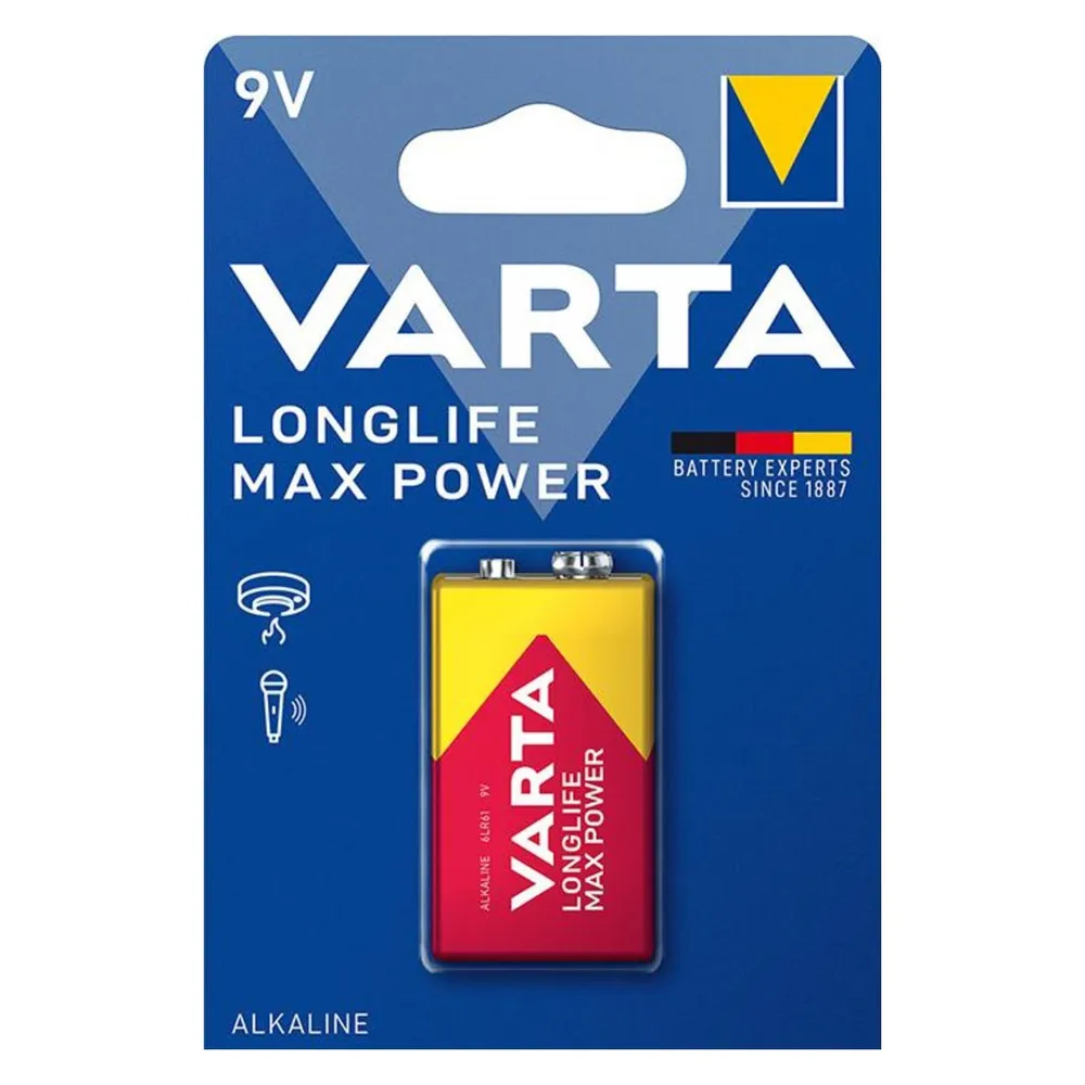 VARTA 9V-Blockbatterie, LONGLIFE, Max Power, 1St.