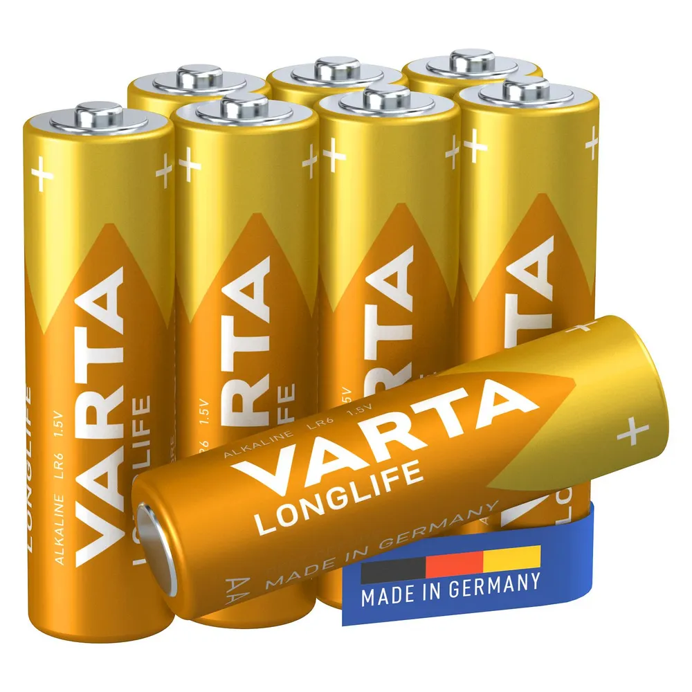 VARTA Batterie Alkaline, Mignon, AA, LR06, 1.5V, Longlife, 8 Stück