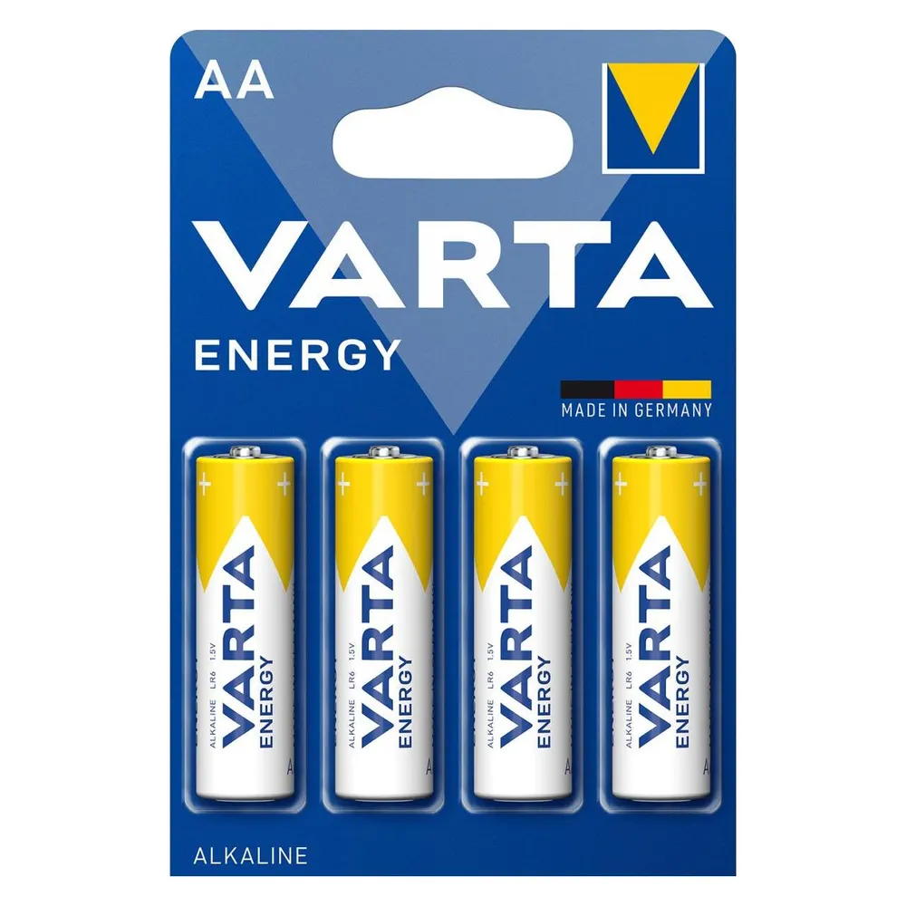 VARTA Batterie Alkaline, Mignon, AA, LR06, 1.5V, Energy, 4 Stück