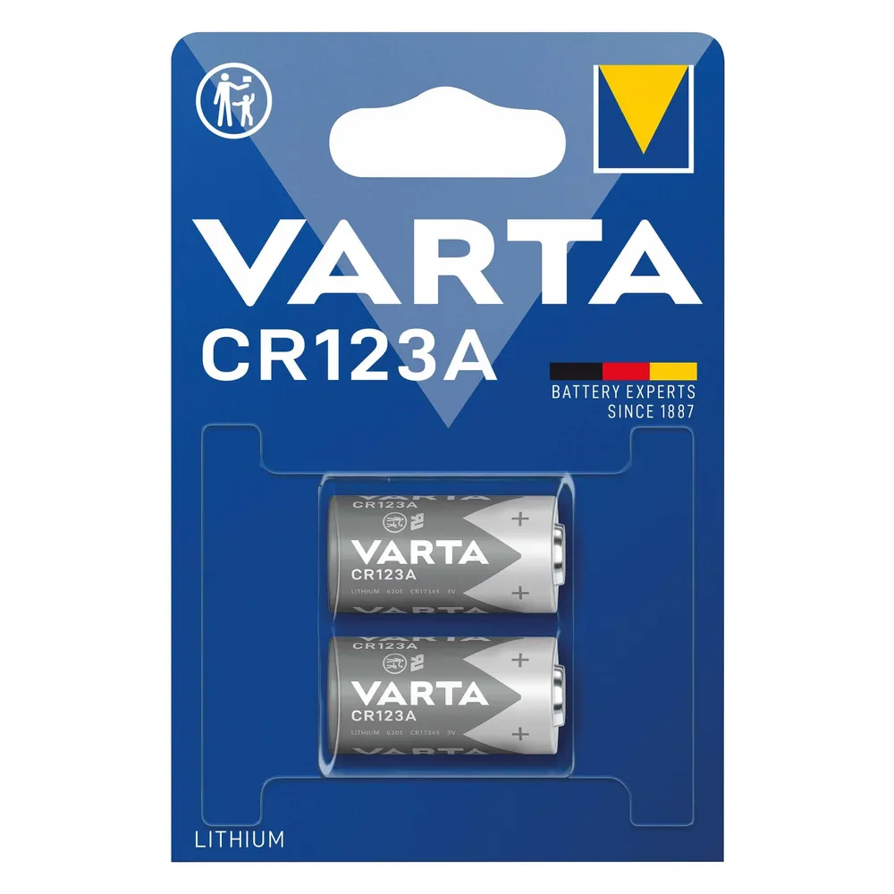 VARTA Lithium-Batterie, CR123A, 3V, Photo, 2 Stück