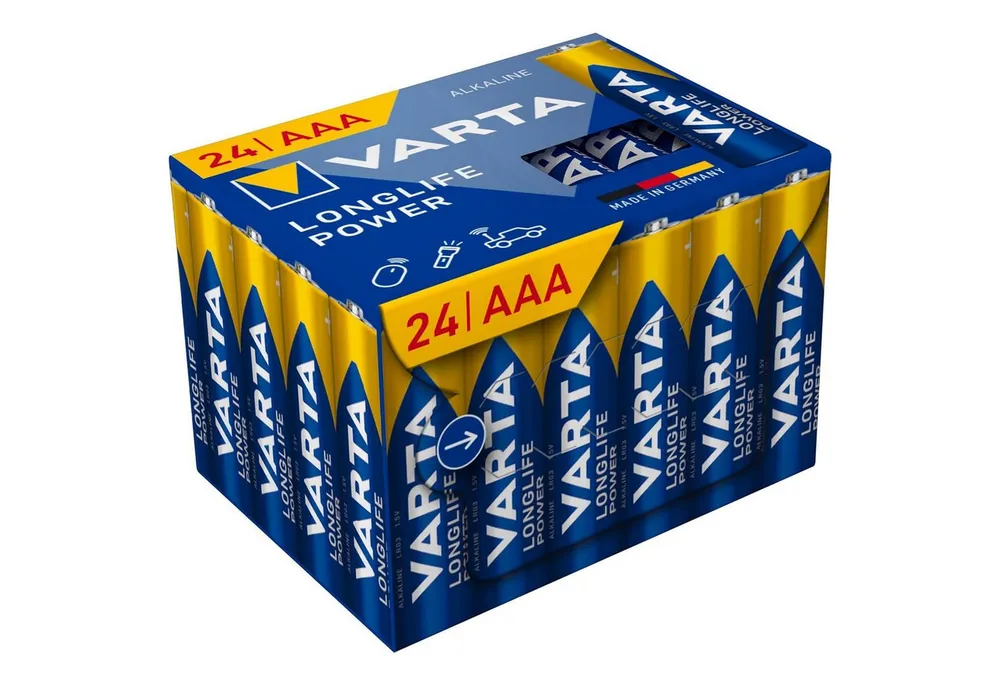 VARTA Longlife Power AAA-Alkalibatterie Batterie, LR03 (24 St)