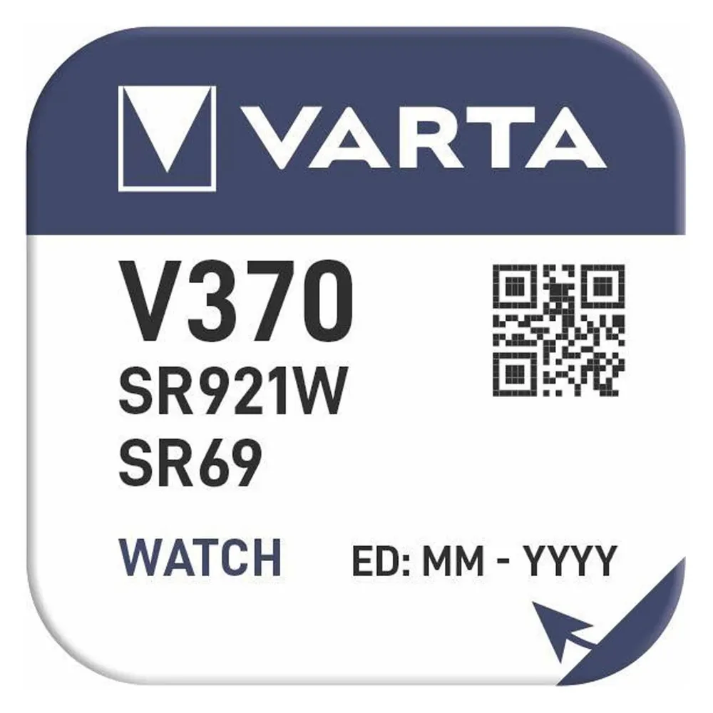 VARTA Silberoxid-Knopfzelle V370/SR69, 1,55 V, 30 mAh