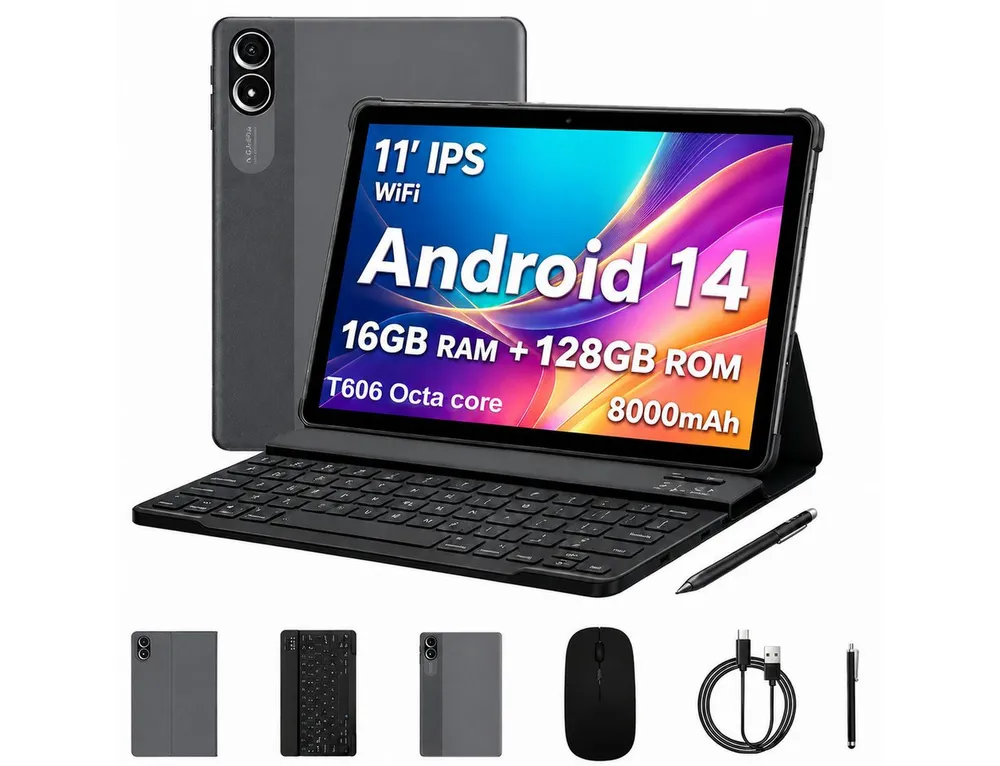 VASOUN TAB15 Tablet 11 Zoll,128 GB,8000 mAh Akku mit 18W Schnellladung Tablet (11", 128 GB, Android-Betriebssystem, ( 5G WiFi13MP,FHD Display,zwei Lautsprecher)
