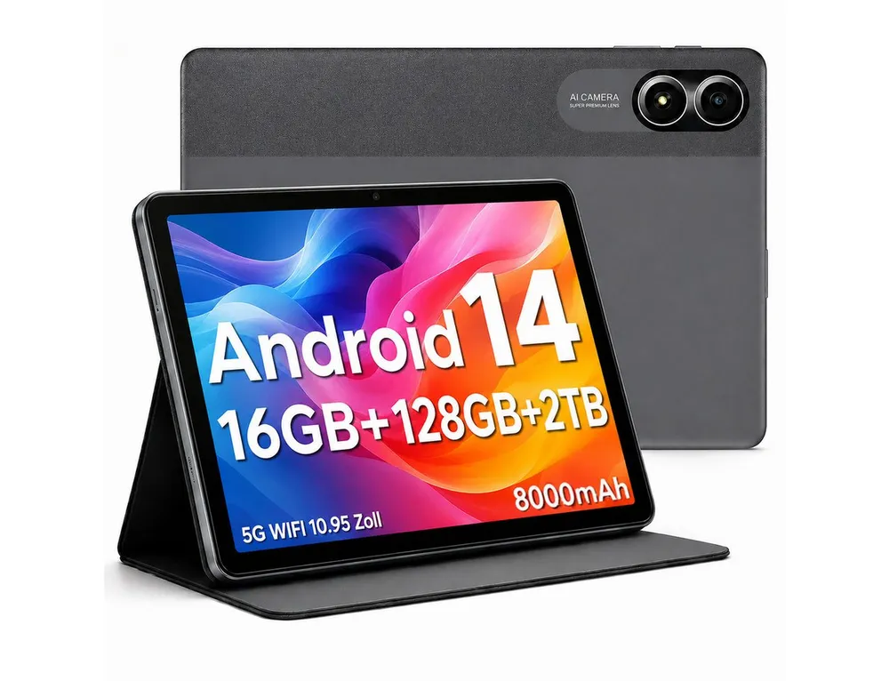 VASOUN TAB15 Tablet 11 Zoll,128 GB,8000 mAh Akku mit 18W Schnellladung Tablet (11", 128 GB, Android-Betriebssystem, ( 5G WiFi13MP,FHD Display,zwei Lautsprecher)