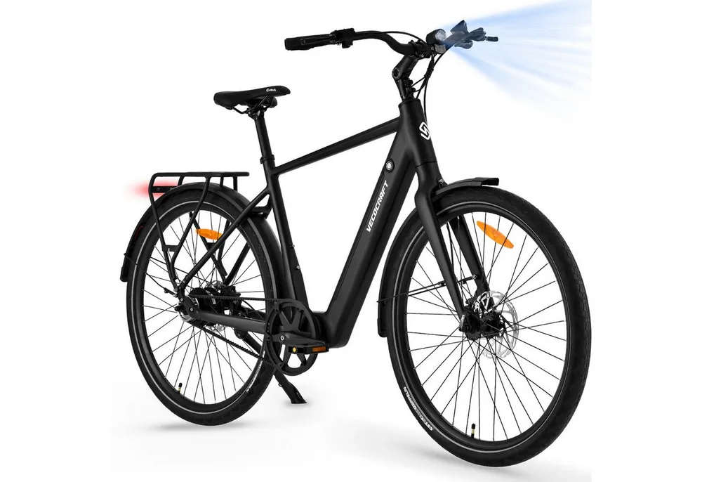VECOCRAFT E-Bike Cityrad für Pendler 28 Zoll Pedelec Drehmomentsensor 36V 10.4AH 45Nm LUNA NEO, 1 Gang, 45Nm Heckmotor, 374,4 Wh, (hydraulische Scheibenbremsen, Gates Riemenantrieb, LCD-Display), E-Rennrad,StVZO Pedelec, ebike für Damen und Herren
