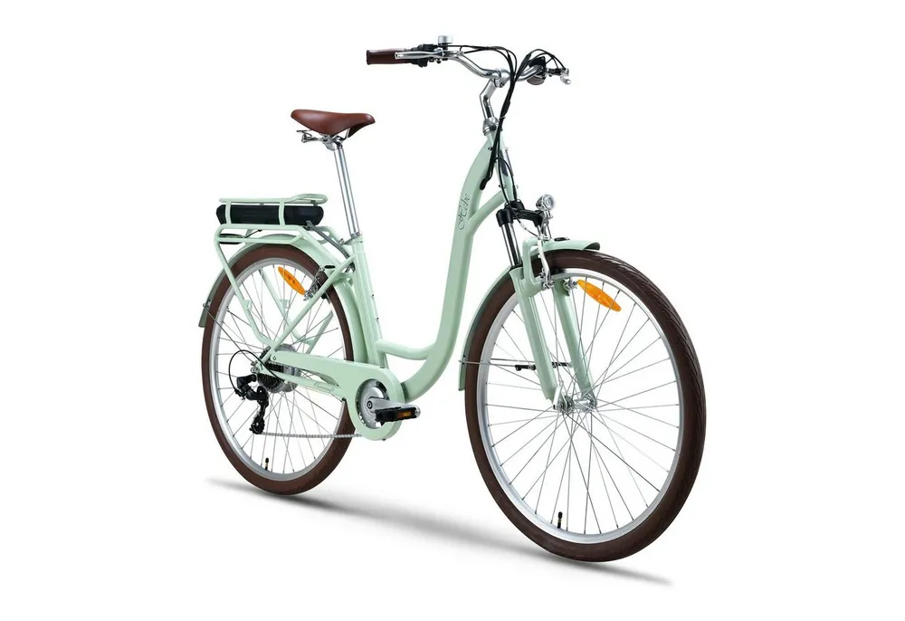 VECOCRAFT E-Bike Cityrad HEBE e bike damen 25 km/h, 7 Gang Shimano, Kettenschaltung, Heckmotor, 360 Wh