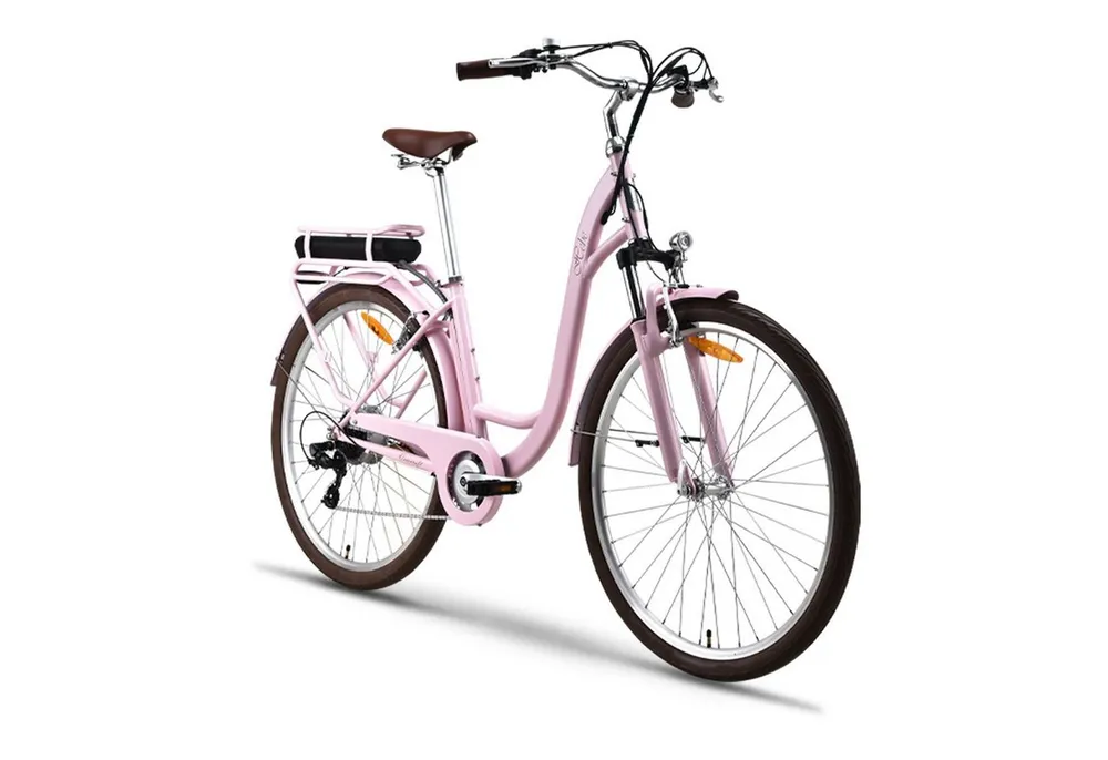 VECOCRAFT E-Bike Cityrad HEBE e bike damen 25 km/h, 7 Gang Shimano, Kettenschaltung, Heckmotor, 360 Wh