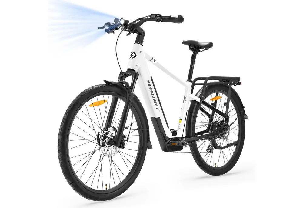 VECOCRAFT E-Bike Trekkingrad Cityrad, 28'' Elektrofahrrad Pedelec mit 36V 13Ah Akku bis 100km ARES, 8 Gang shimano, Kettenschaltung, Heckmotor, 468 Wh, (E-fahrräde), E-Cityrad,Mountainbike, Doppelscheibenbremse, Pedelec für Damen/Herren